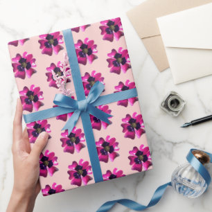 Tropische Lila MOD Orchid Blume Sommer Geburtstag Geschenkpapier