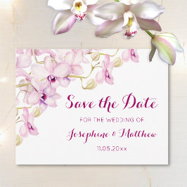 Tropische Lila Orchideen Save the Date Ankündigungspostkarte