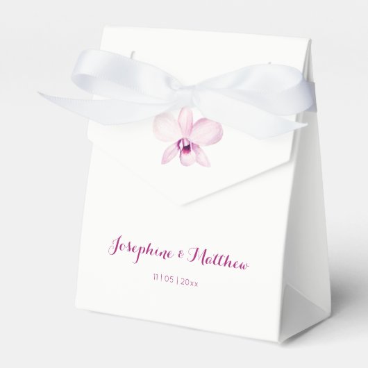 Tropische Lila Orchideenhochzeit Geschenkschachtel (Vorderseite)