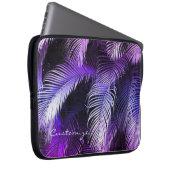 Tropische Lila Palm-Blätter Laptop-Sieb Laptopschutzhülle (Vorne Rechts)