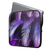 Tropische Lila Palm-Blätter Laptop-Sieb Laptopschutzhülle (Vorderseite Links)