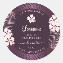 Tropische Lila Produktkennzeichnungen Weiße Hawaii Runder Aufkleber