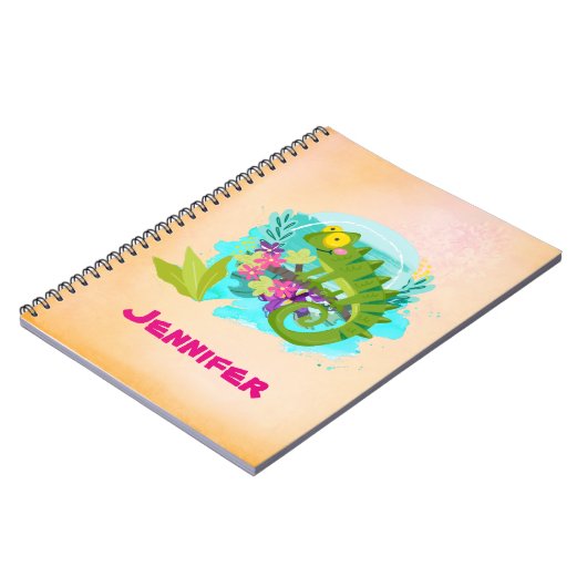 Tropische Lizard mit Blume Notizblock (Linke Seite)