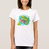 Tropische Lizard mit Blume T-Shirt (Vorderseite)