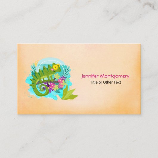 Tropische Lizard mit Blume Visitenkarte (Vorderseite)