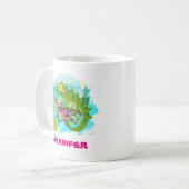 Tropische Lizard mit Personalisierten Blume Kaffeetasse (Vorderseite Links)