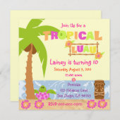 Tropische Luau Einladung (Vorne/Hinten)