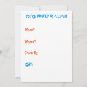 Tropische Luau Party Einladung (Rückseite)