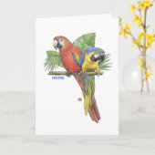Tropische Macaws-Note-Karte Karte (Gelbe Blume)