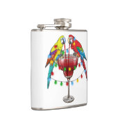 Tropische Macaws trinken Wein Flachmann (Rechts)