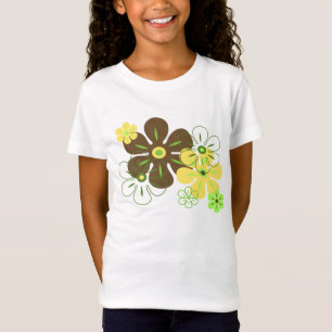 Tropische Mädchen-T-Shirts mit Blumenregen T-Shirt