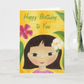 Tropische Mädchengeburtstagskarte Karte (Vorderseite)