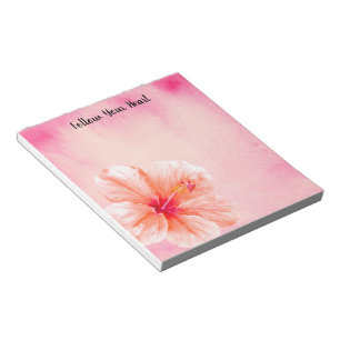 Tropische Mädchenhafte Pinke Pfirsich-Hibiskus-Blu Notizblock