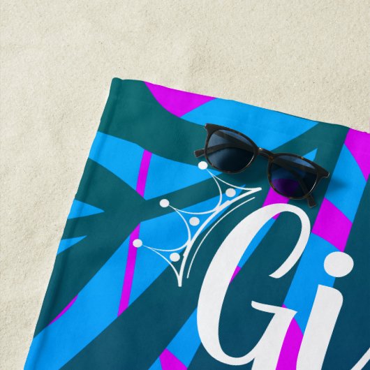 Tropische Mädchenreise, Jahr, Name, schwarze Frau Strandtuch (Beispiel)