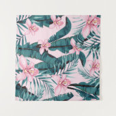 Tropische Malereien, Palmen, Bananenblätter Wandteppich (Vorderseite (Horizontal))