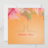 Tropische Mandarine & Fuschia Hochzeit Einladungen (Rückseite)