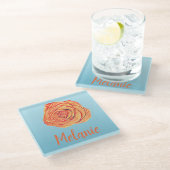 Tropische Mandarine Glasuntersetzer (Schrägansicht)