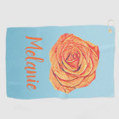 Tropische Mandarine Golfhandtuch (Horizontal)