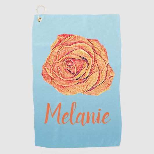 Tropische Mandarine Golfhandtuch (Vorderseite)