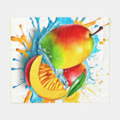 Tropische Mango-Leckerei Fleecedecke (Vorderseite (Horizontal))