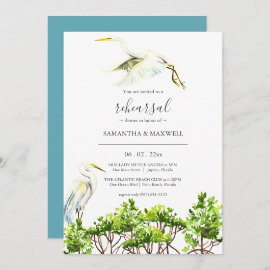 Tropische Mangroven und Probe der Vögel Einladung (Vorne/Hinten)