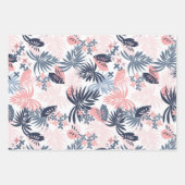 Tropische Marine, rosa, rosa gestrichene Schleifpa Geschenkpapier Set (Vorderseite 3)