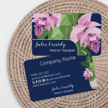 Tropische Medinilla Blume Dunkles blaues Panel