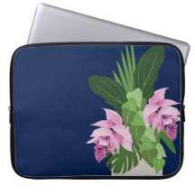 Tropische Medinilla Pink Blume Vase auf Dunkelblau