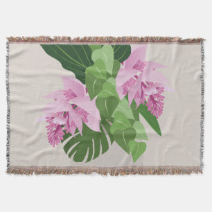 Tropische Medinilla Rosa Blume auf Beige Decke