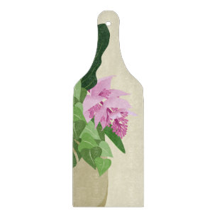Tropische Medinilla Rosa Blume Gelbe Vase Schneidebrett
