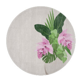 Tropische Medinilla Rosa Blume in Beige Vase Schneidebrett