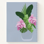 Tropische Medinilla Rosa Blume in Blue Vase Name Notizblock (Rückseite)