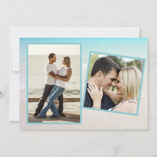 Tropische Meere Zwei Foto speichern die Datumskart Einladung (Rückseite)