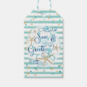 Tropische Meeressäuger-Grüße, Aquamarin/braune Str Geschenkanhänger (Vorderseite)