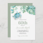 Tropische Meeresschildkröte 60. Geburtstag Einladu (Vorne/Hinten)