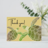 Tropische Meeresschildkröte Dankeskarte (Stehend Vorderseite)