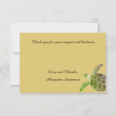 Tropische Meeresschildkröte Dankeskarte (Rückseite)