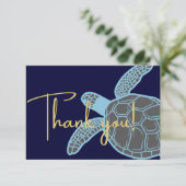 Tropische Meeresschildkröte Dankeskarte (Stehend Vorderseite)