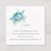 Tropische Meeresschildkröte Quadratische Visitenkarte (Vorderseite)