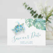 Tropische Meeresschildkröte Save the Date (Stehend Vorderseite)