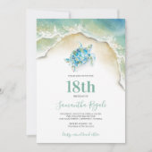 Tropische Meeresschildkröten-Ozeanwellen zum Gebur (Vorderseite)