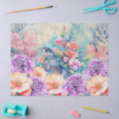 Tropische Meeresschildkröten und Wasserfarben Flor Seidenpapier (Basteln)