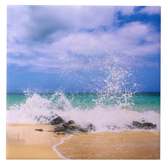 Tropische Meereswelle Fliese (Vorderseite)