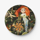 Tropische Meerjungfrau unter dem Meer Weihnachtsfe Pappteller (Vorderseite)