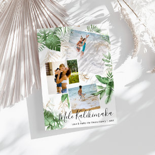Tropische Mele Kalikimaka Weihnachts-Fotocollage Feiertagskarte