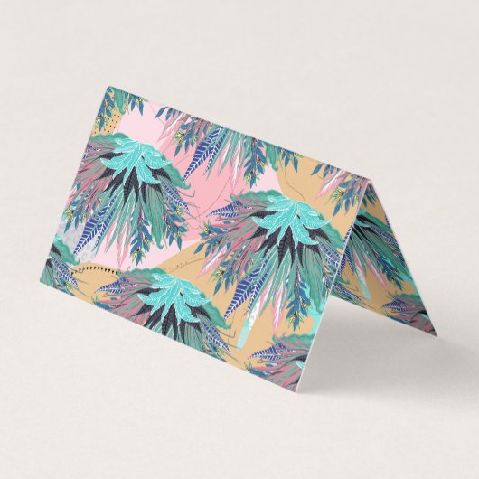 Tropische Minenfolien Modernes rosa Design Visitenkarten (Rückseite)