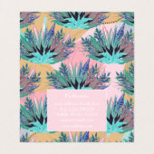 Tropische Minenfolien Modernes rosa Design Visitenkarten (Innenseite Aufgefaltet)