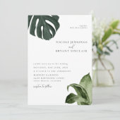 Tropische Minimalistische Hochzeit Einladung (Stehend Vorderseite)