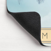 Tropische Mit Monogramm Palm-Blätter Wolken Mousepad (Ecke)