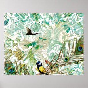 Tropische Mix Collage Landschaft Poster